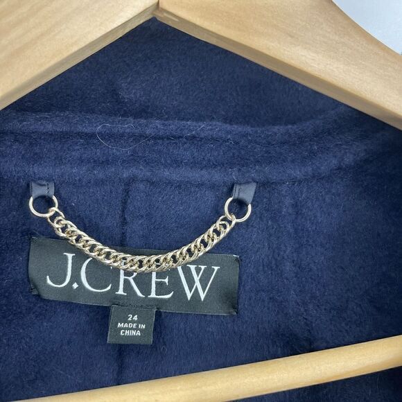 J Crew Jacket Size 24 Womens Black Leighton Blazer Double Faced Wool Coat Luxe - Picture 3 of 8